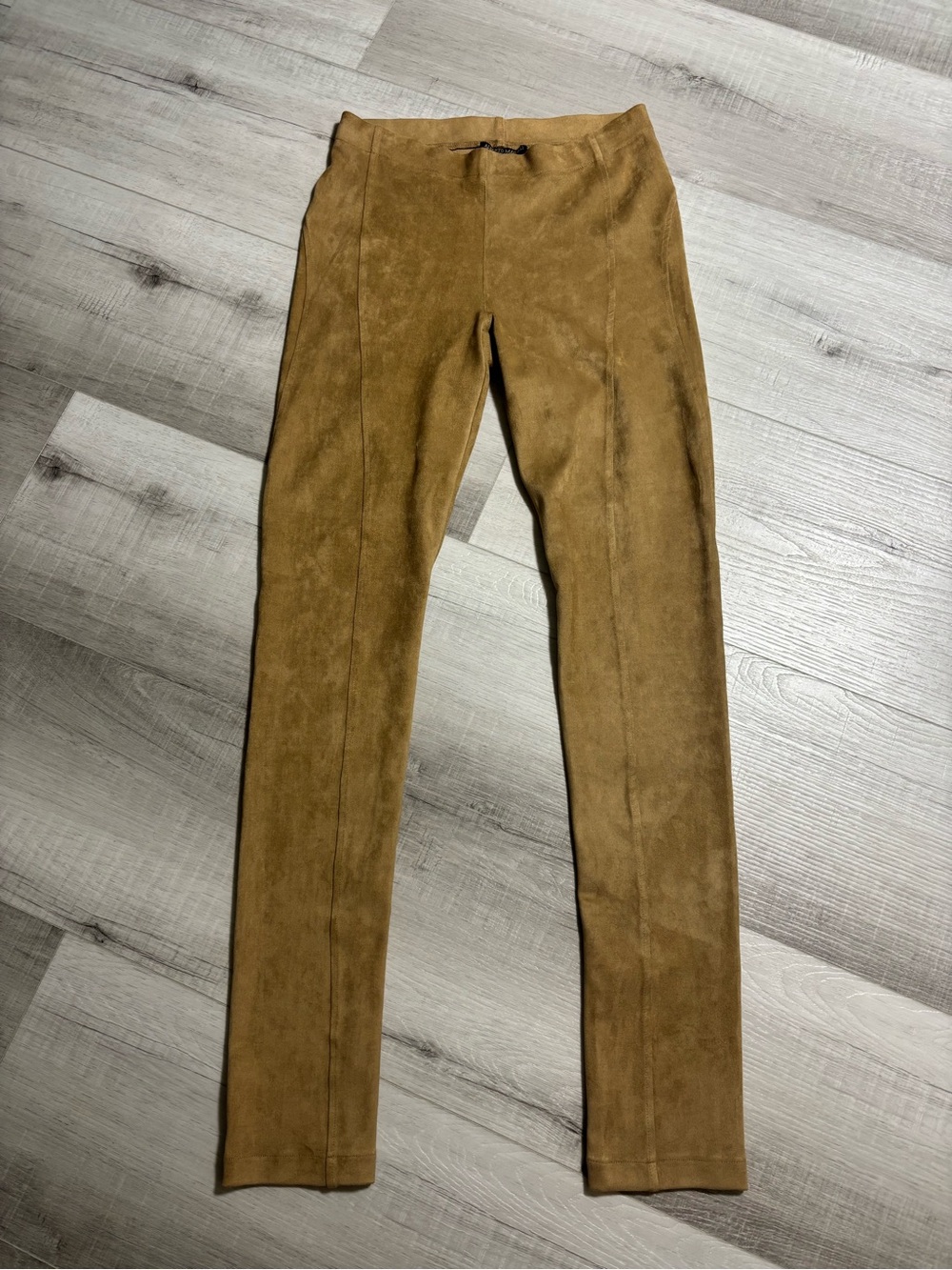 Alberto Makali Faux Suede Leggings Camel Brown Pull On Stretch Pants Small